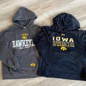 Lot of 2 University of Iowa Hawkeyes sweat shirts